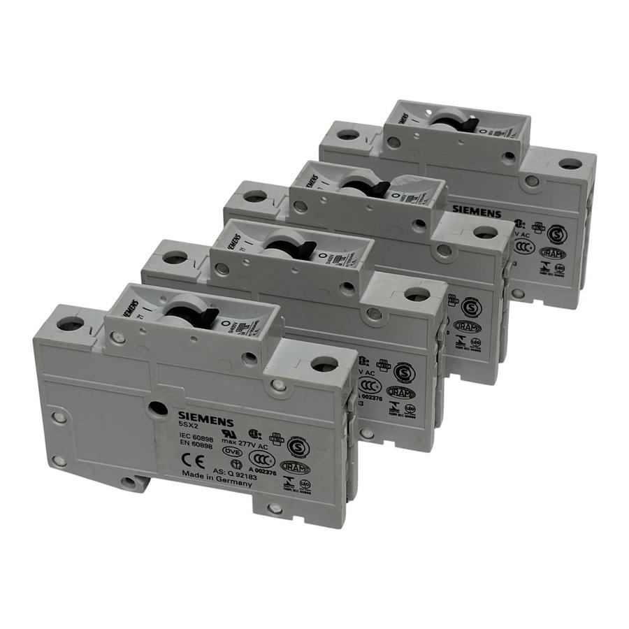 Lot of 4 Siemens 5SX21 C4 Miniature DIN Rail Circuit Breaker 4A 1-Pole