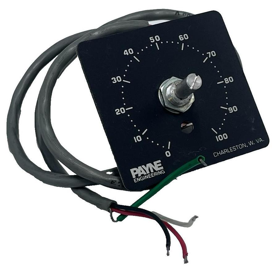 Used PAYNE ENGINEERING 0-100 Manual Turn Dial For Power Controller 21" Lead
