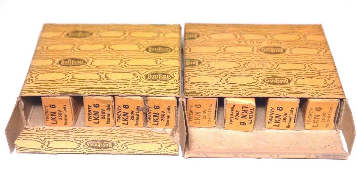 Used LOT OF 160 NIB BUSSMANN LKN-6 SUPER-LAG RENEWAL LINKS LKN6, 250V