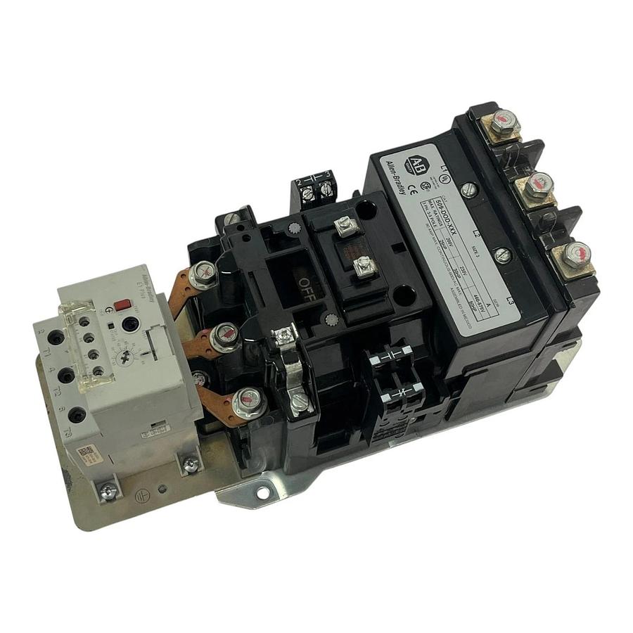 Used Allen-Bradley 509-DOD-XXX /A Size 3 Starter 90A 110/120V Coil  w/ 592-EEGD Relay