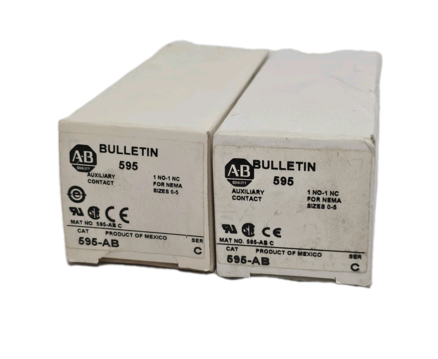LOT OF 2 NIB ALLEN BRADLEY 595-AB AUXILIARY CONTACTS 595AB SER. C NSFP