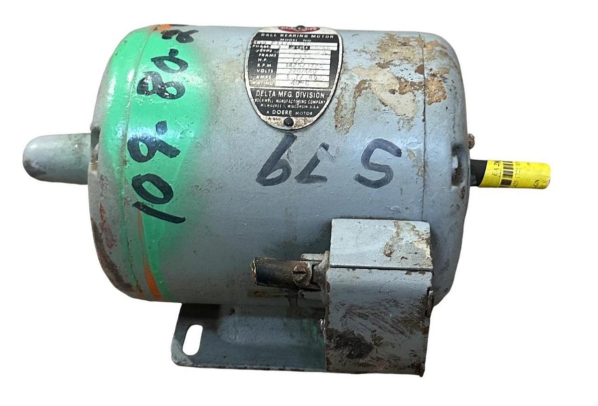 Used ROCKWELL DELTA MODEL M39 E1174 GN / M39E1174GN BALL BEARING MOTOR 1/2HP USNP