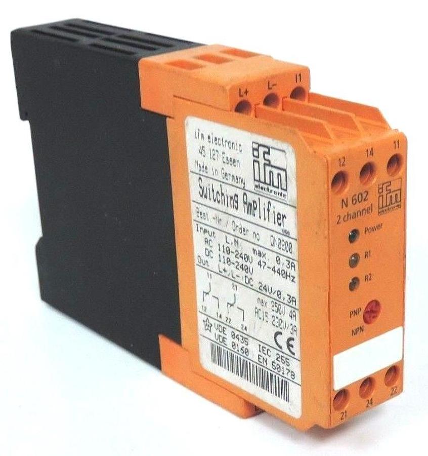 Used IFM EFECTOR DN0200 SWITCHING AMPLIFIER 2 CHANNEL