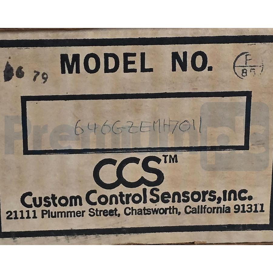 Used CCS Custom Control Sensors 646GZEM11-7011 Dual-Snap Pressure Switch 18-150psi Ex