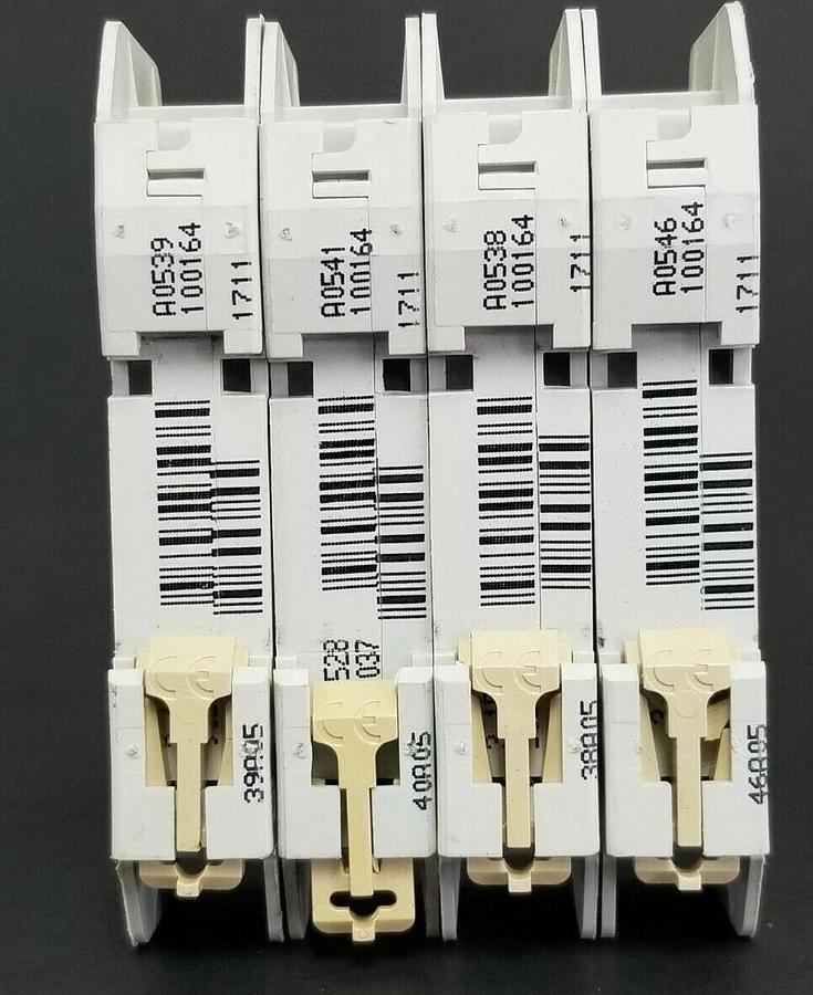 Used LOT OF 4 MERLIN GERIN CAT. NO. 60103 MULTI9 C60 CIRCUIT BREAKERS C2A 240V/60V
