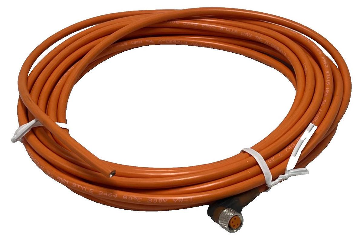 Used (2)Lumberg Automation RKMWV 4-07/5M M12 Cordset 4Pin Right Angle Female 5m Cable