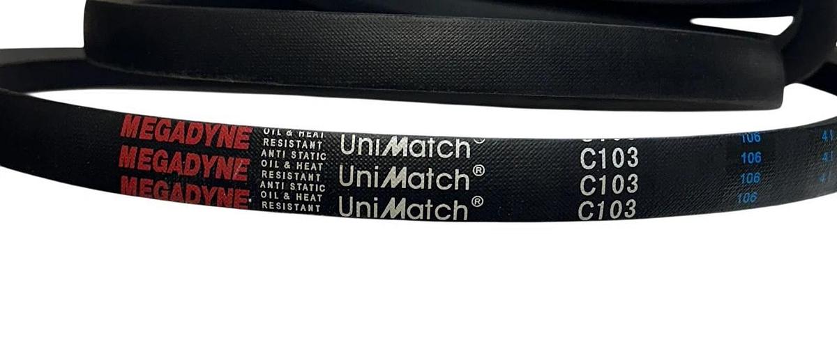 Used MEGADYNE C103 UniMatch C Series V-Belt Oil/Heat Resistant 7/8'' W 107'' L NSMP