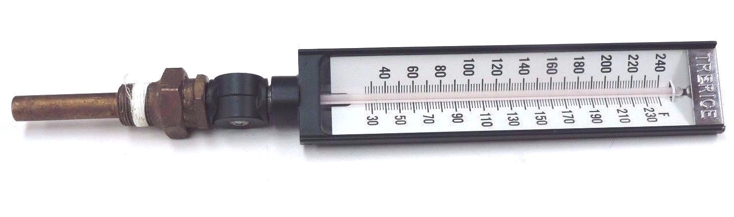 Used TRERICE INDUSTRIAL THERMOMETER 28-240 DEGREES F