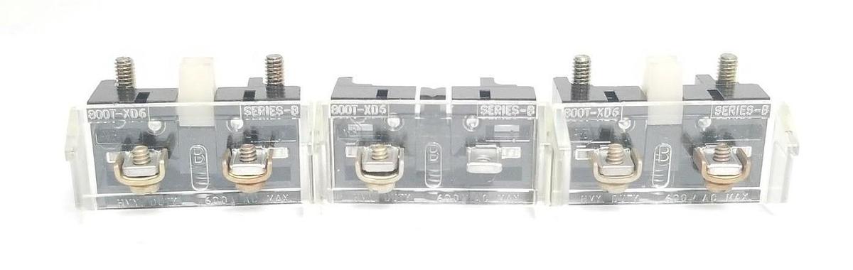 Used LOT OF 3 ALLEN BRADLEY CONTACT BLOCKS 800T-XD6 CONTACT BLOCKS SER. B