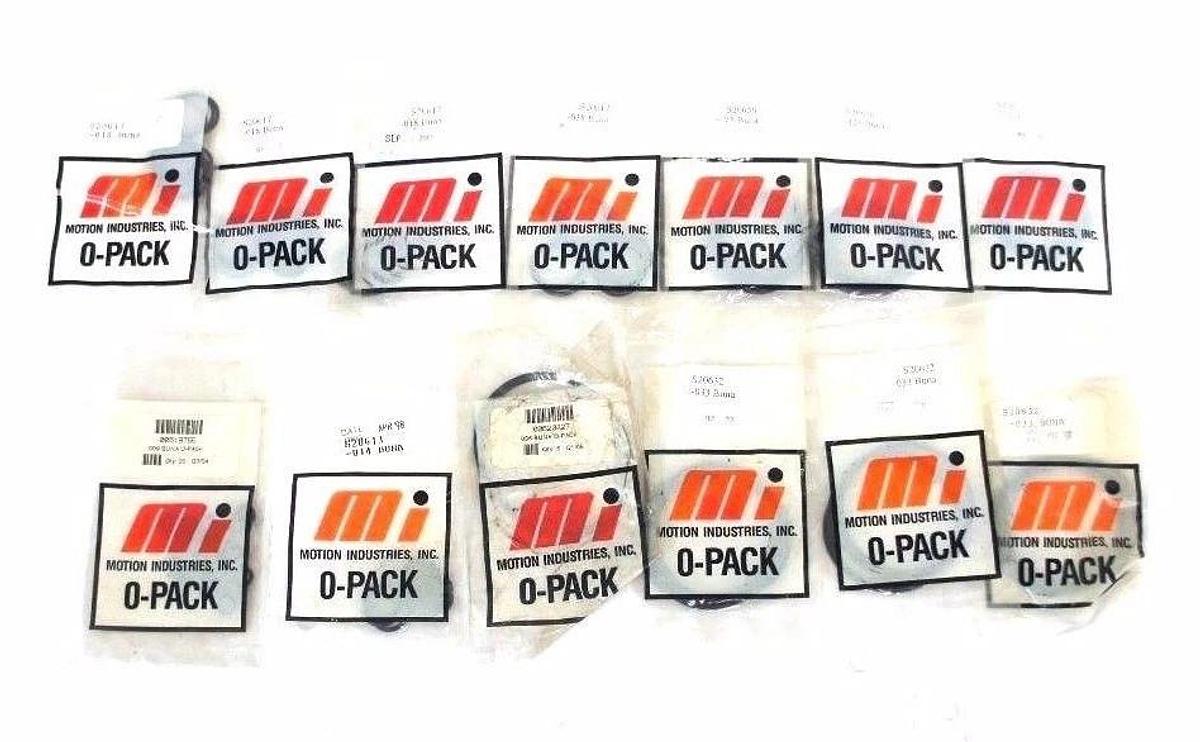 Used LOT OF 13 NEW MOTION INDUSTRIES O-PACKS 125, 018, 014, 036, 033, 009 BUNA