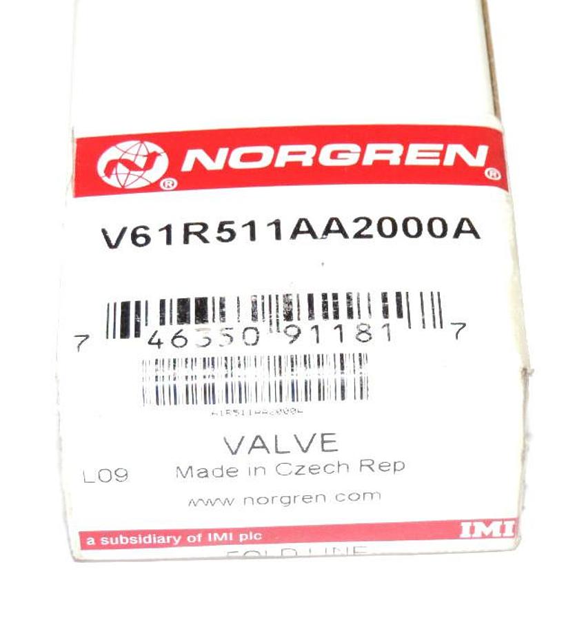 Used NIB NORGREN V61R511AA2000A SOLENOID VALVE 1/4", 14-122 F MAX TEMP, 145 PSIG MAX