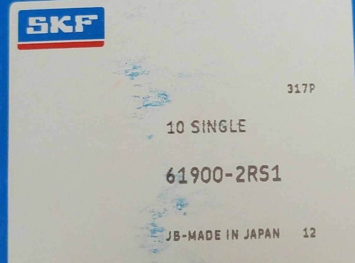 Used BOX OF 7 NEW SKF 61900 2RS1 SEALED DEEP GROOVE BALL BEARING 619002RS1