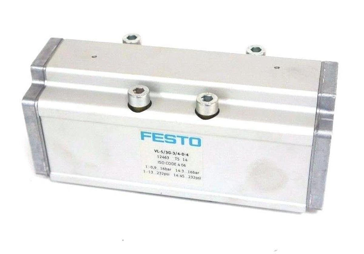 NIB FESTO 12463 PNEUMATIC VALVE VL-5/3G-3/4-D-4