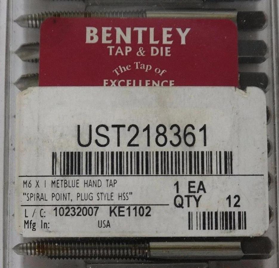 Used NEW BENTLEY 285A060A M6X1HS D5 METBLUE HAND TAP SPIRAL POINT, PLUG STYLE QTY:12