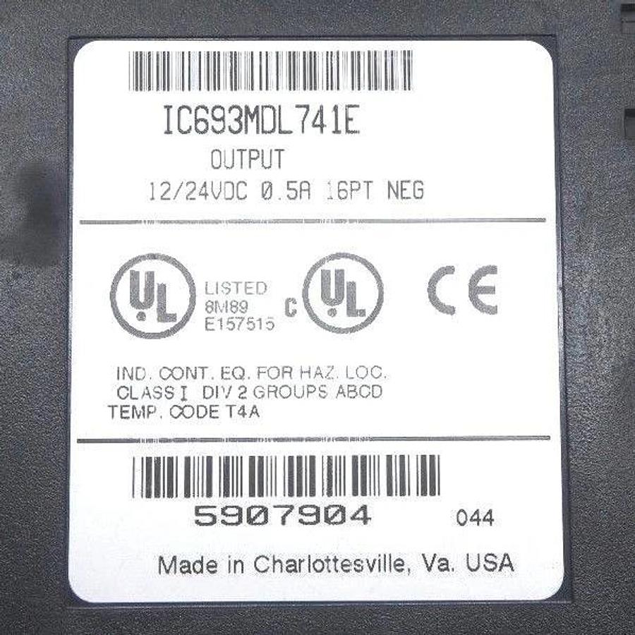 Used LOT OF 2 GE FANUC IC693MDL741E OUTPUT MODULES 12/24VDC, 0.5A, 16PT NEG