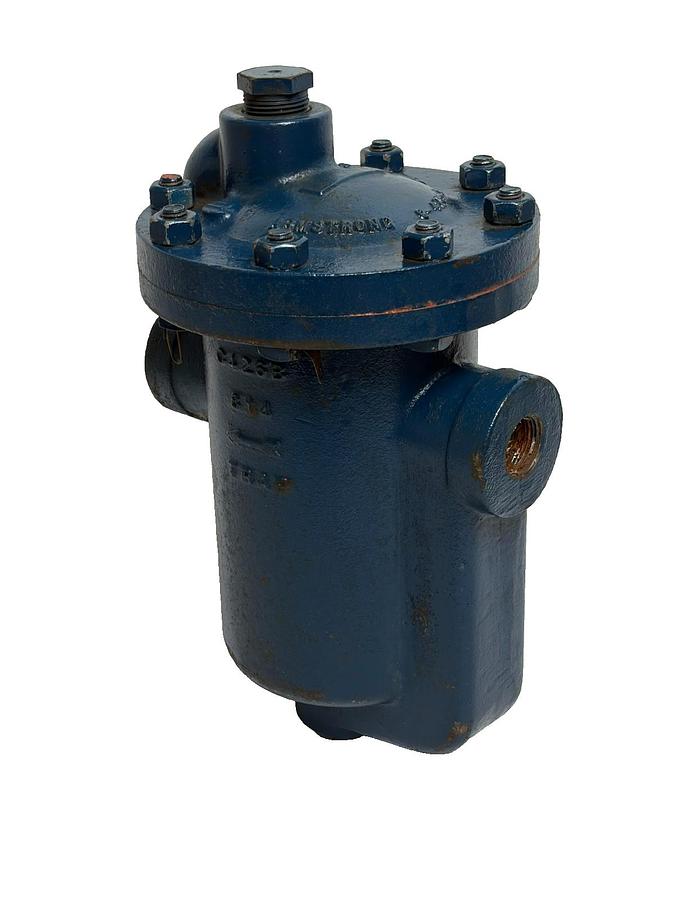 Used Armstrong 814 Inverted Bucket Steam Trap 1" NPT Cast Iron Blue NOS