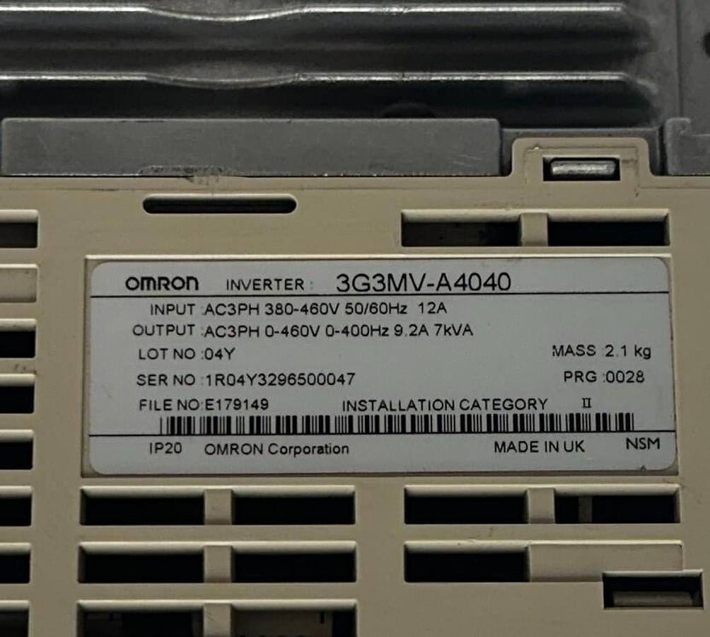 Used OMRON 3G3MV-A4040 / 3G3MVA4040 SYSDRIVE INVERTER W/ 3G3MV-PFI3020-D FILTER USNP
