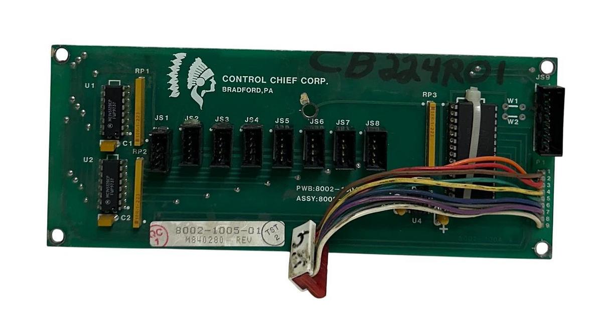 Used CONTROL CHIEF CORP 8002-1005-01 / 8002-1005 XMIT STEPLS BOARD 8002-1004-B USNP