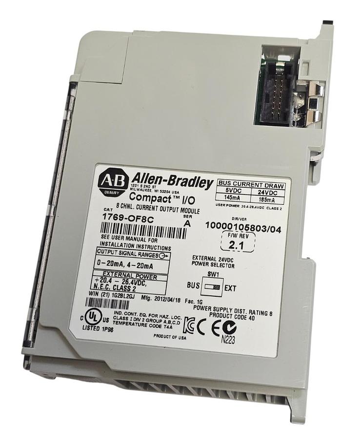 Used USED ALLEN BRADLEY 1769-OF8C /A COMPACT I/O OUTPUT MODULE SER. A F/W REV. 2.1