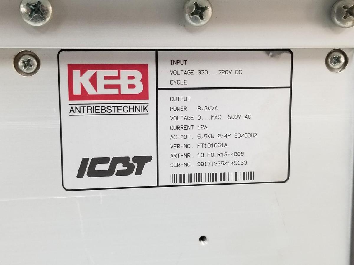Used KEB COMBIVERT FT101661A FREQUENCY INVERTER 13.F0.R13-4B09 8.3KVA, 12A, 5.5KW