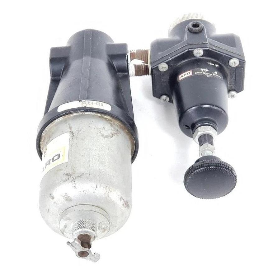 Used INGERSOLL RAND ARO 25351-010 HEAVY DUTY FILTER W/ 27354-000 REGULATOR 1/2IN