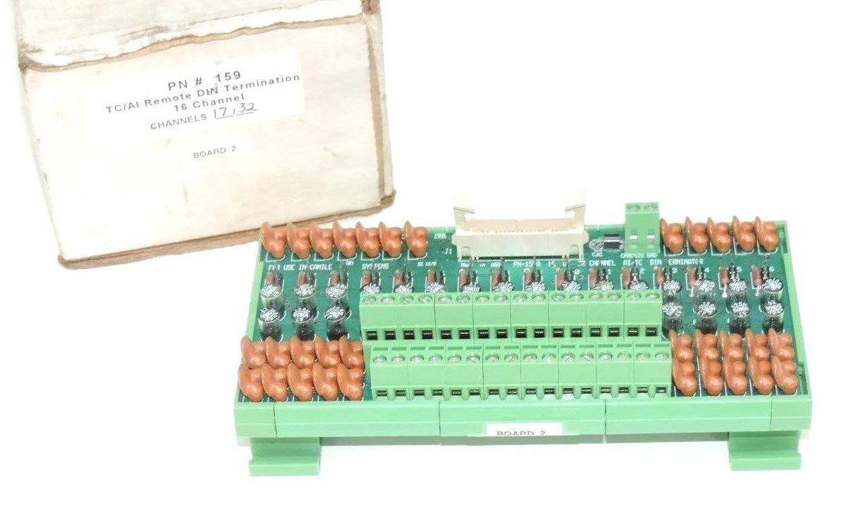 Used NIB SAGIAN 159 16-CHANNEL TC/AI REMOTE DIN TERMINATION PANEL PN-159A