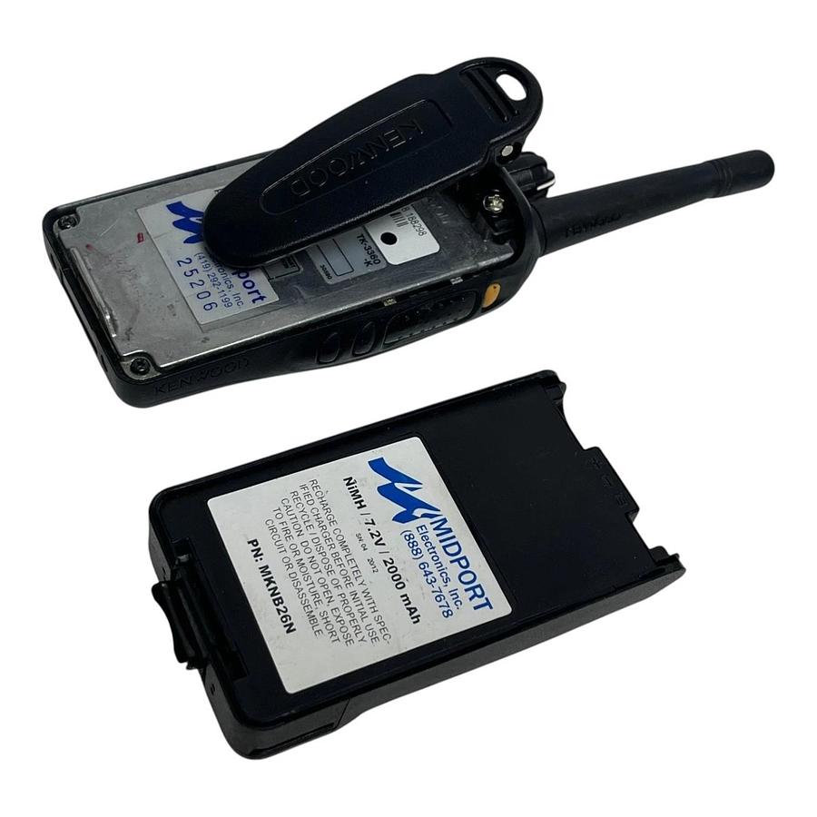 Used Kenwood TK-3360-K UHF Radio KSC-25LS Charger Midport MKNB26 Battery Set