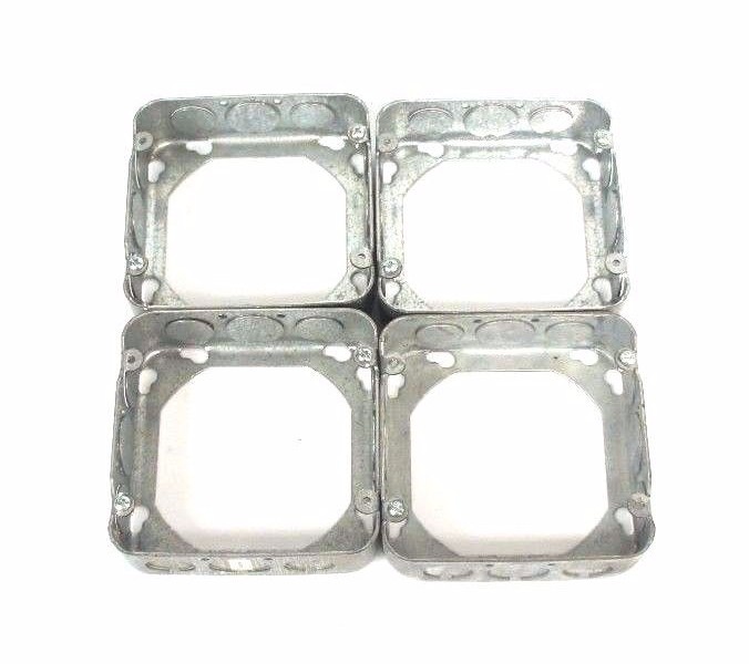 Used LOT OF 4 NEW STEEL CITY OUTLET ELECTRICAL BOXES 4-3/4" X 4-3/4", 1-1/2" DEEP