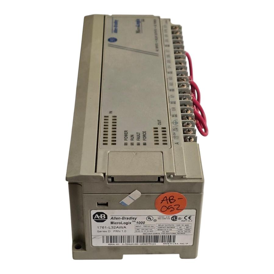 Used Allen Bradley 1761-L32AWA /D MicroLogix 1000 32-PT I/O Controller FRN 1.0 USPI