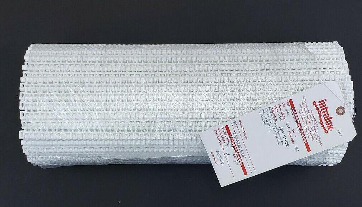 Used NEW FALLAS INTRALOX 12141055 CONVEYOR BELT, 231 8 18736, SERIES 1100, 21" X 10'