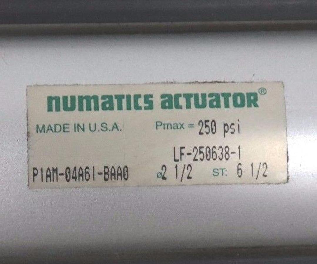 Used NUMATICS RC-484129-2 CYLINDER P1AM-04A61-BAA0 STROKE 4.00, BORE 2-1/2