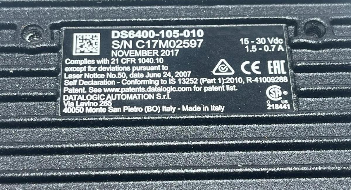Used Datalogic DS6400-105-010 Barcode Scanner Fixed Industrial Laser *WATER DAMAGE*