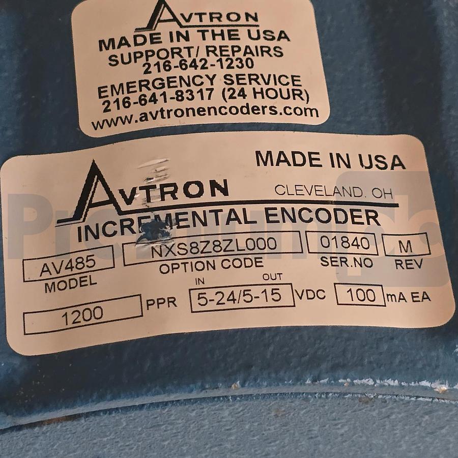 Used Avtron AV485-NXS8Z8ZL000 SMARTach II Incremental Encoder 1200PPR 5-24VDC NEW