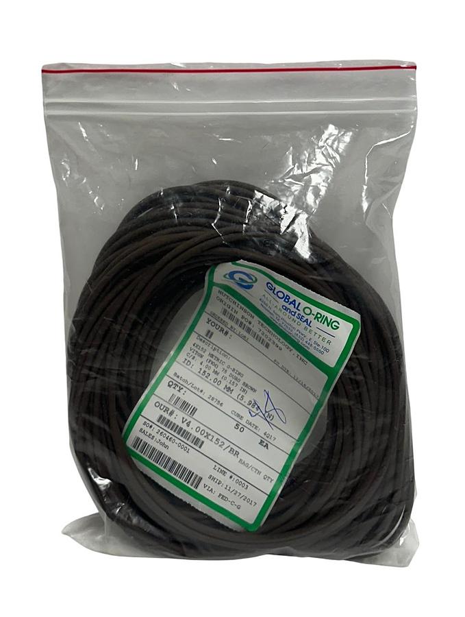 Used 48 GLOBAL O-RING AND SEAL V4.00X152/BR / 4X152 METRIC O-RINGS 152mm 75 DURO NSMP