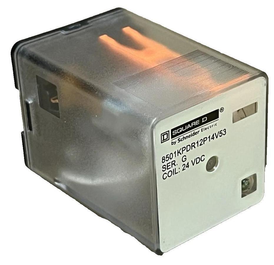 Square D 8501KPDR12P14V53 8-Pin Relay 24VDC Coil DPDT 10A LED Indicator, NSMP