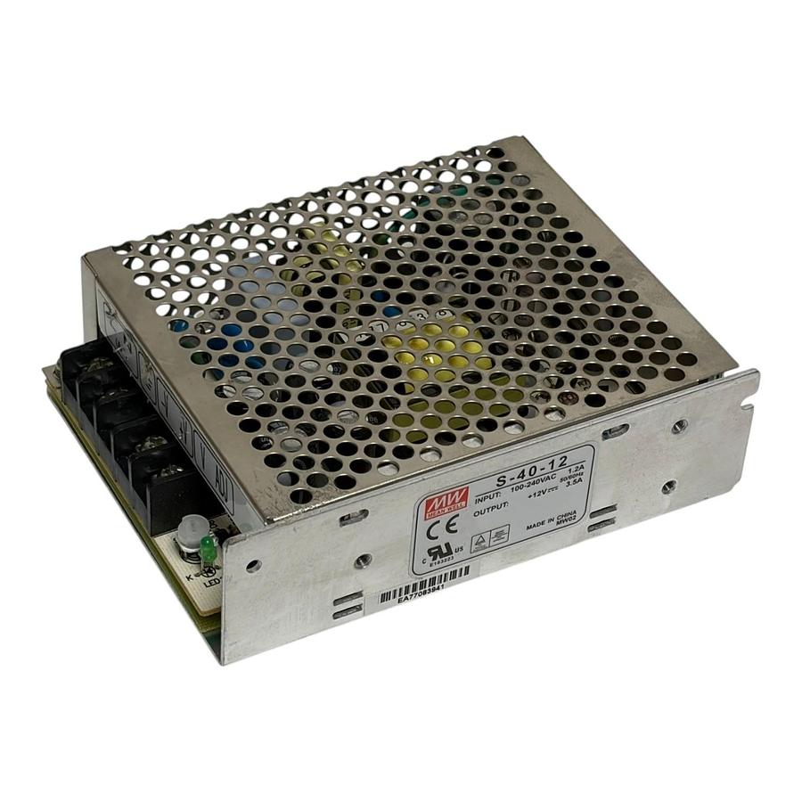 Used MEAN WELL S-40-12 Enclosed Switching Power Supply 12V 3.5A
