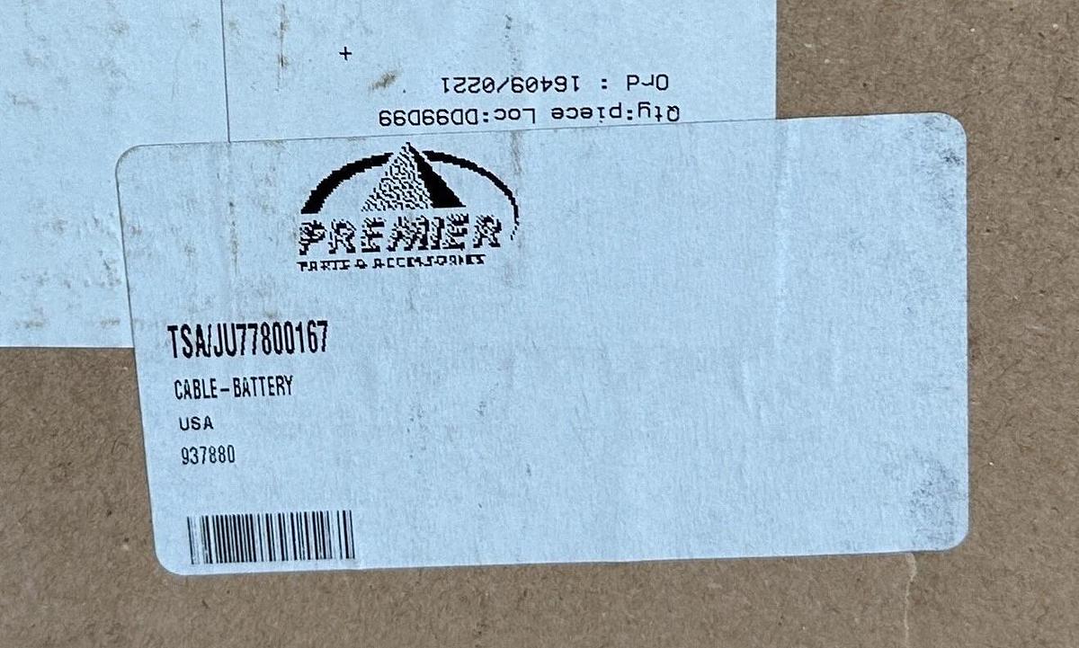Used NEW PREMIER JUNGHEINRICH 77800167 / JU77800167 OEM CABLE-BATTERY FOR FORKLIFT