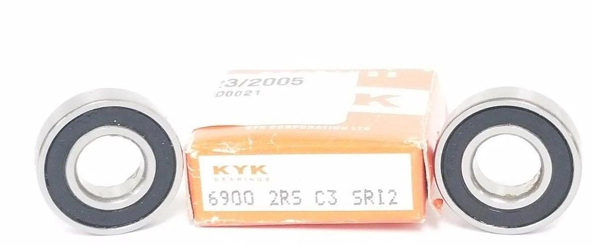 Used LOT OF 2 NIB KYK 6900 2RS C3 SR12 BEARING 69002RSC3