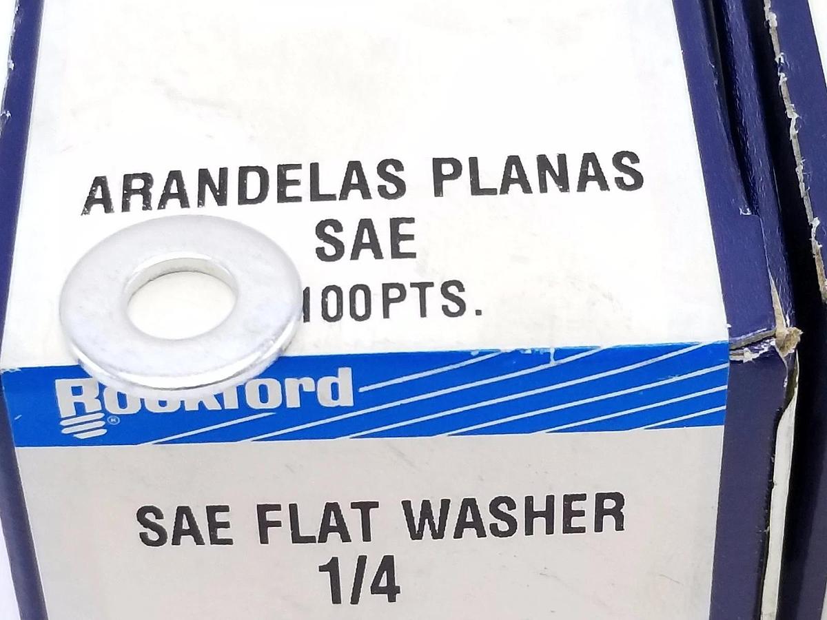 Used LOT OF 200 ROCKFORD 8071-029B SAE FLAT WASHERS 1/4'' 8071029B