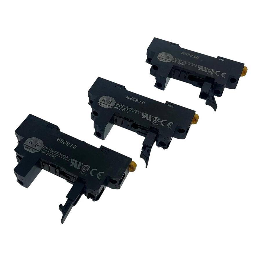 Lot of 3 - Allen-Bradley 700-HN121 Ser. A Relay Socket Bases - NEW SURPLUS