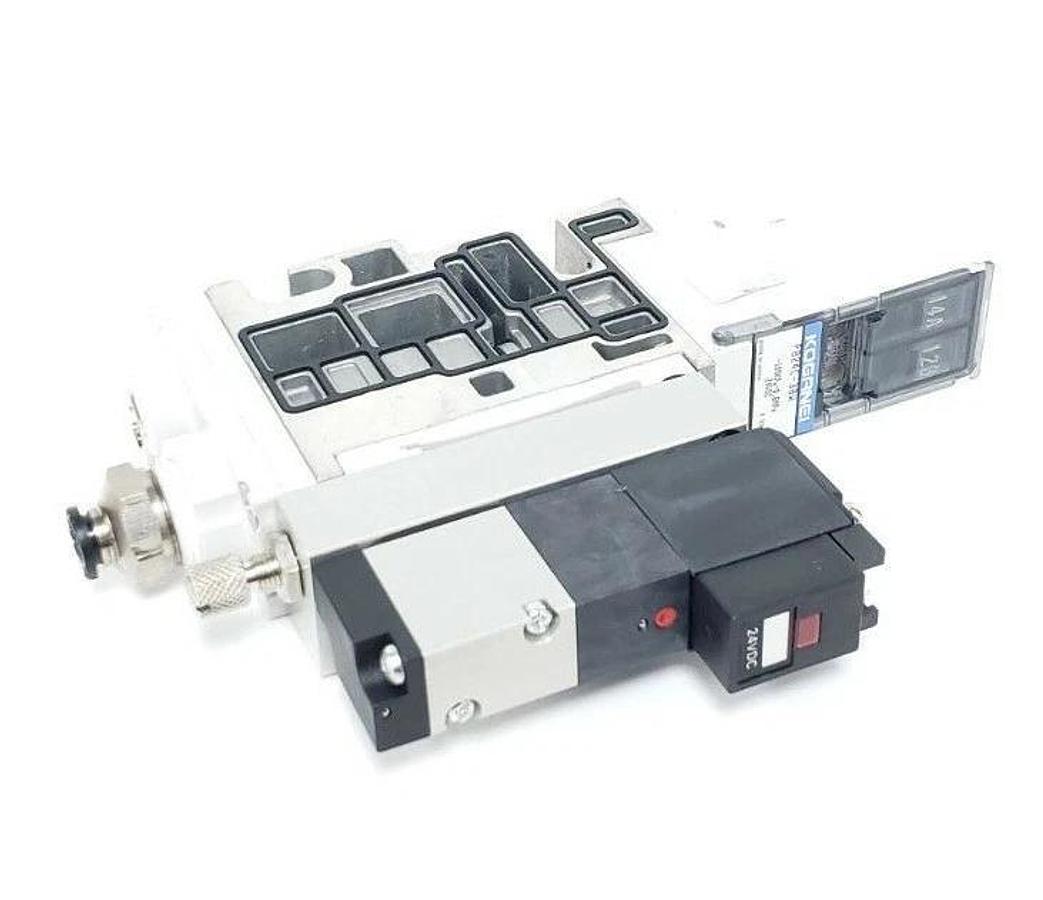 Used KOGANEI PB24C-38W SOLENOID VALVE W/ A111E1-PSL-1001W COIL, 24VDC