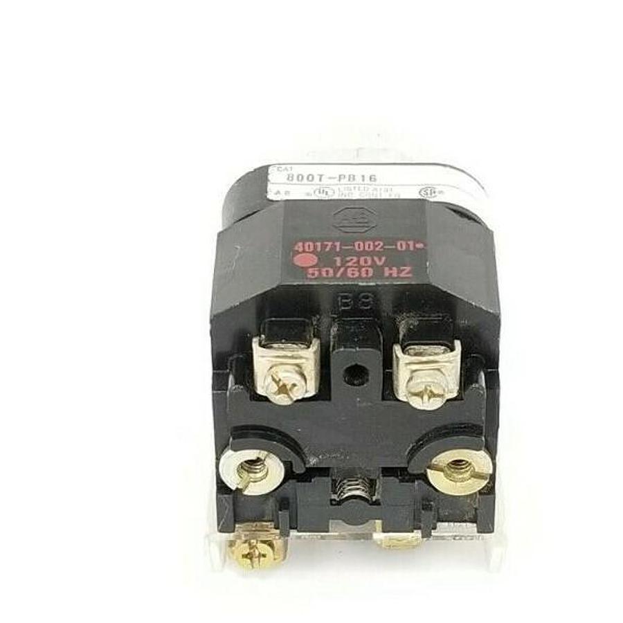 Used ALLEN BRADLEY 800T-PB16 PUSHBUTTON 800TPB16 SER. T 120V, 800T-XA SER. D NO LAMP