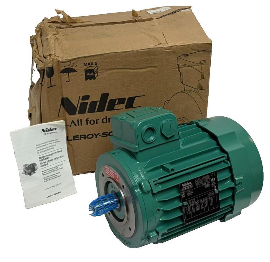 Used Nidec Leroy-Somer LSES80LG 3-Phase AC Electric Motor 0.75kW 1HP New In Box