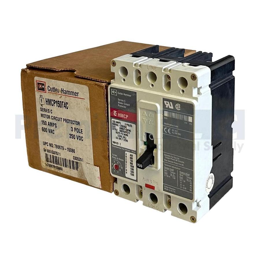 NEW EATON CUTLER HAMMER HMCP150T4C SER. C 3-POLE 150A MOTOR CIRCUIT BREAKER 600V