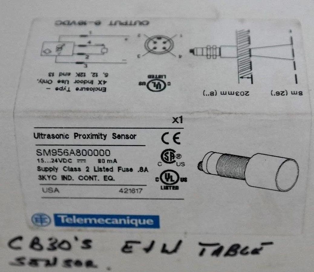 Used NIB TELEMECANIQUE SM956A800000 ULTRASONIC ANALOG PROXIMITY SENSOR 421617
