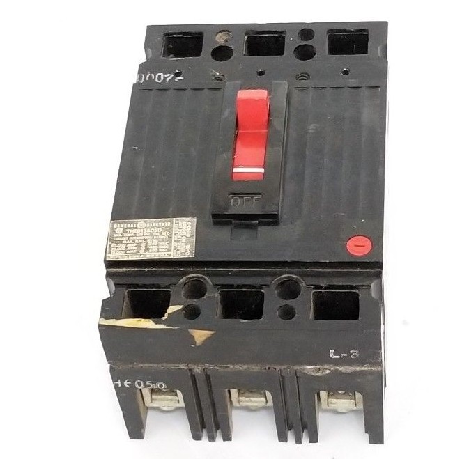 Used GENERAL ELECTRIC THED136050 CIRCUIT BREAKER 50AMP 3POLE 600VAC