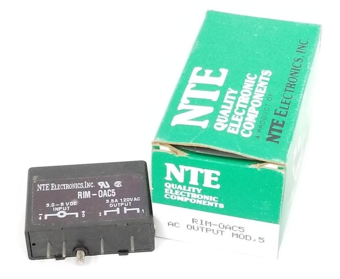Used NIB NTE ELECTRONICS RIM-ODC5 DIGITAL OUTPUT MODULE 3-8VDC 3A 60VDC RIMODC5