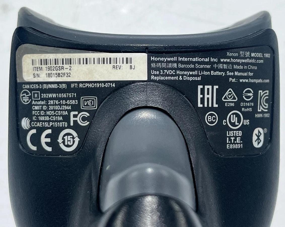 Used HONEYWELL Xenon 1902GSR-2 Wireless 2D Barcode Scanner Kit w/ CCB01-010BT Base