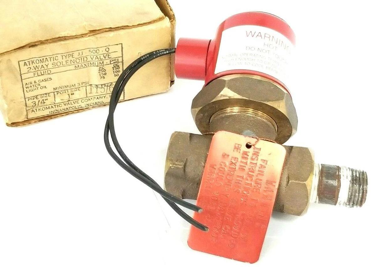 Used NIB ATKOMATIC JJ-500-Q 2-WAY SOLENOID VALVE 3/4" 115V/60HZ JJ500Q JJ-500 JJ500