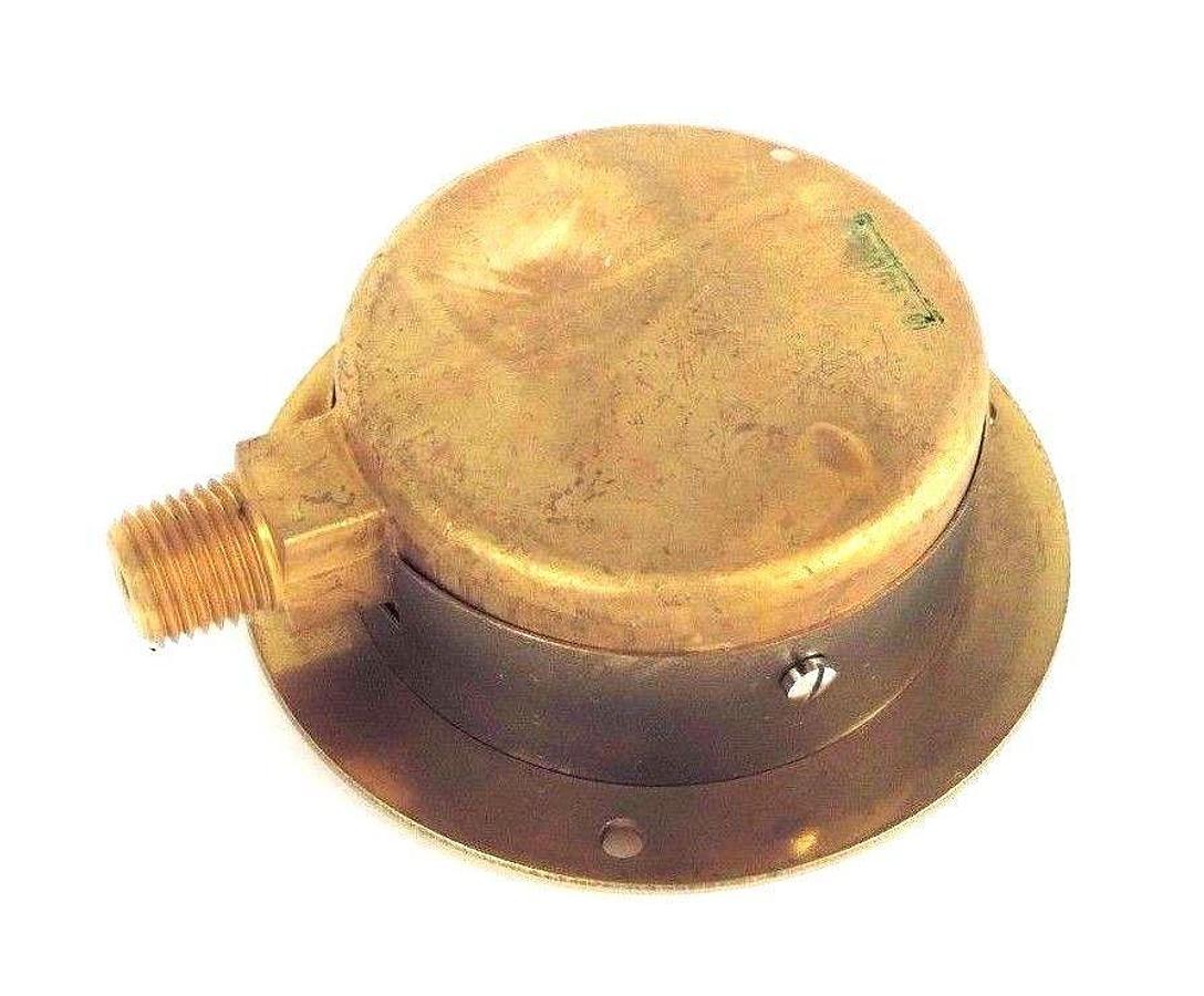 Used NIB NOSHOK 25-300-30-VAC 2.5'' BRASS GAUGE 1/4'' NPT BOTTOM CONN., 2530030VAC
